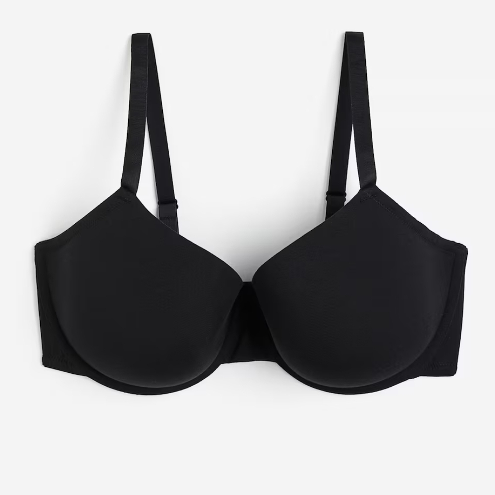 H&M Black Lightly Lined Molded Cups Underwire Bra, Sz 32D